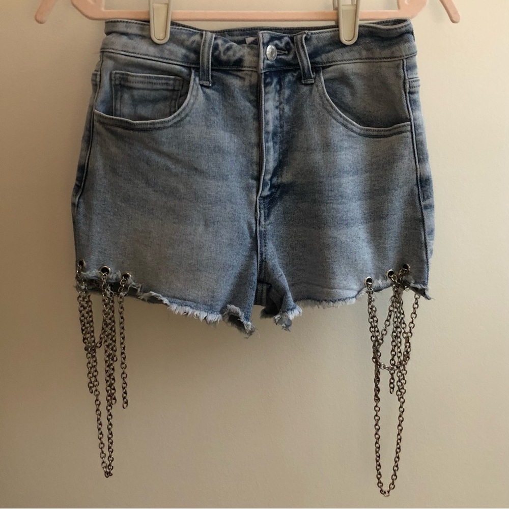Forever 21 Denim Shorts w/ Chain Accent